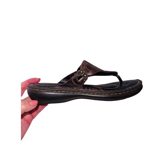 Born Genuine Brown Leather Thong Jesus Sandals 6 Cushioned Comfort Ortho Shoe - Picture 10 of 10